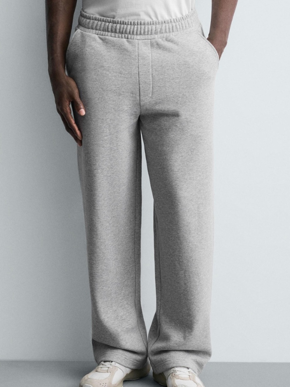 ZARA Mens Basic Relaxed Fit Jogger Pant, Great Marl, Size Small